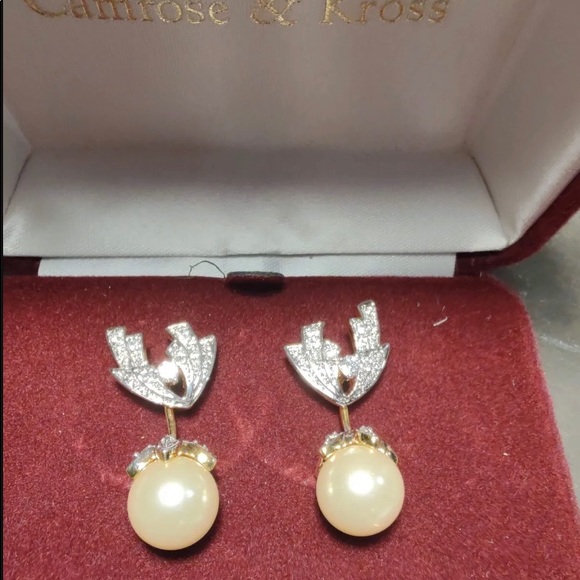 JBK Jewelry Vintage Jbk Black And White Pearl Earrings Camrose And Kross Convertible Poshmark
